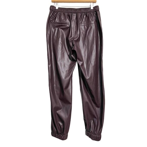 HUGO BOSS NWT Teruna Faux Vegan Leather Jogger Pants in Burgundy Size 8 - Picture 6 of 12